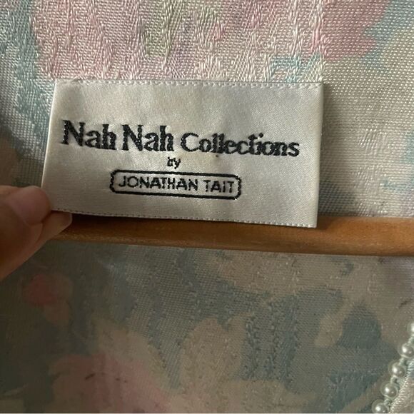 Vintage Nah Nah Collections Light Blue|Pink|Cream Floral Print Blazer EUC Sz. 8 - Picture 3 of 11